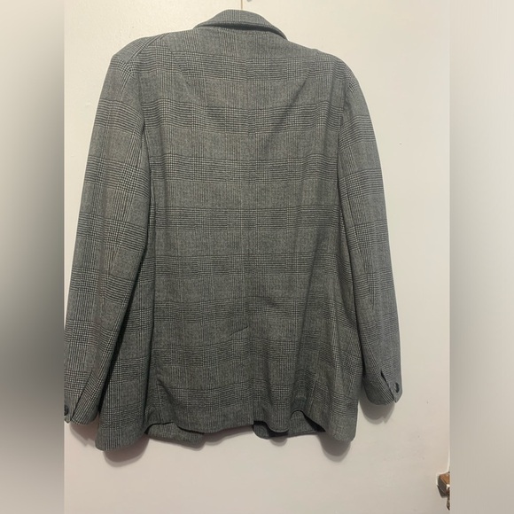 Rag & Bone Ames Gray Plaid Blazer Cotton Stretch Single Button size 16 - Picture 12 of 13